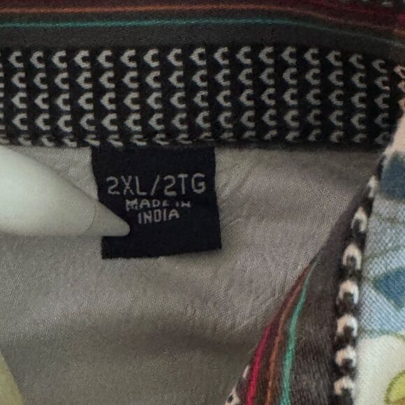 Robert Graham Mens 2XL Shirt Floral Checks Flip Cuff Dress Casual Button-Up - Picture 6 of 7